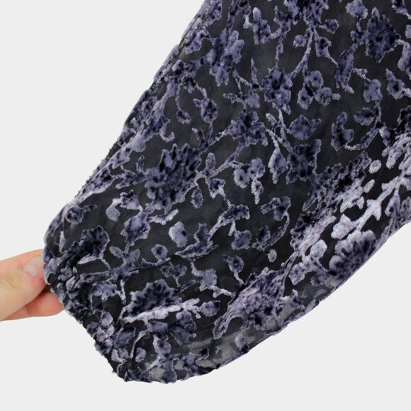 Tahari Olsen Devore Velvet Burnout Cold Shoulder Dress Size Small - Picture 7 of 9